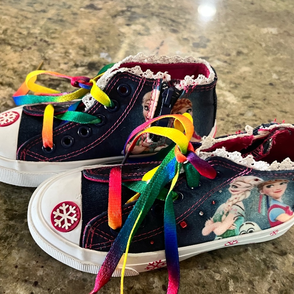 Elsa and Anna - Converse Style kid shoe size 7/8